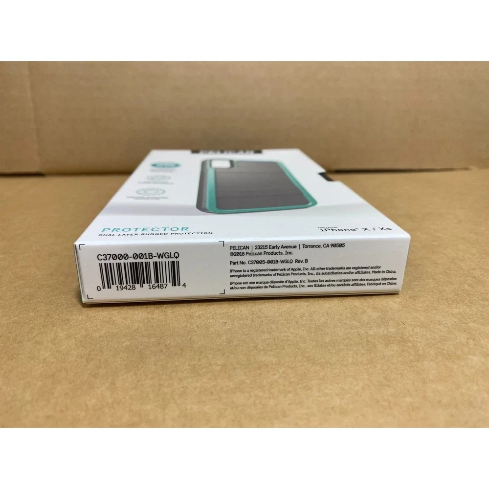 Pelican Protector Series Case for Apple iPhone XS Gray Aqua Mint Seafoam Rugged